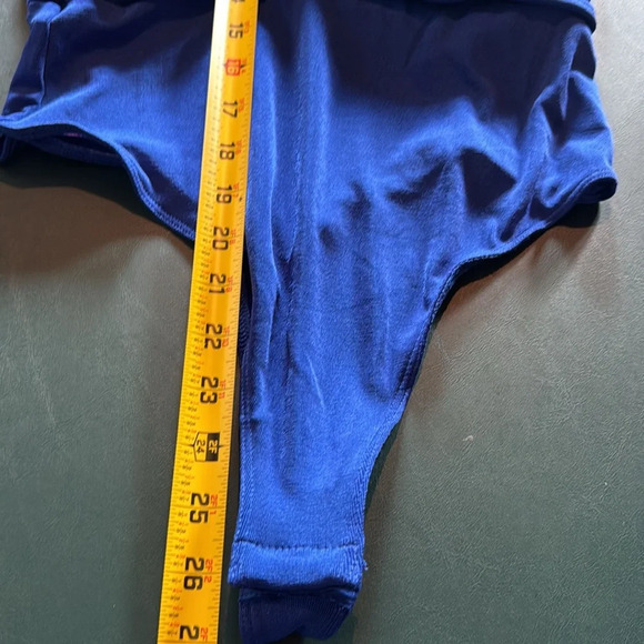 Free People Intimately In Your Arms Bodysuit Electric Blue Size M Plunging Neck - Picture 12 of 12